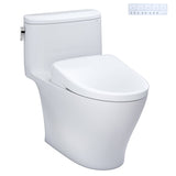 TOTO WASHLET+ Nexus 1G One-Piece Elongated 1.0 GPF Toilet with Auto Flush S7 Contemporary Bidet Seat, Cotton White - MW6424726CUFGA#01