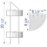 ALFI AB9532 Polished Chrome Corner Mounted Double Basket Shower Shelf Accessory