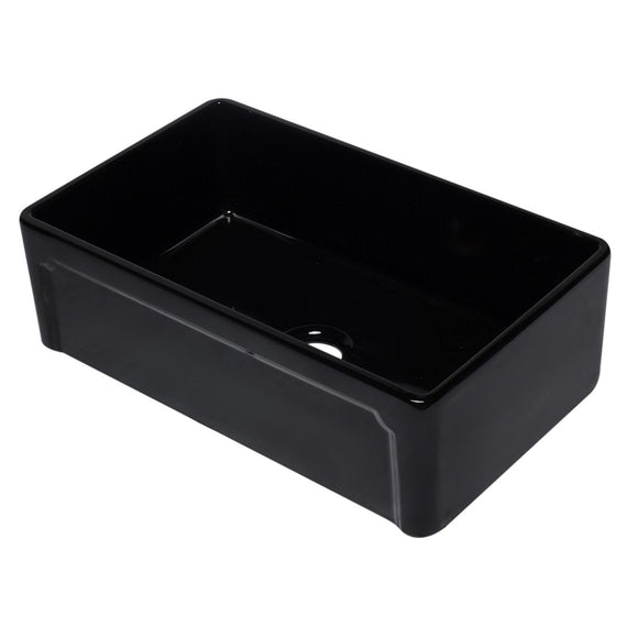 ALFI AB3320SB-BG 33 inch Black Reversible Single Fireclay Farmhouse Kitchen Sink