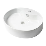 ALFI Brand ABC910 White Modern 22" Oval Above-Mount Ceramic Sink with Faucet Hole