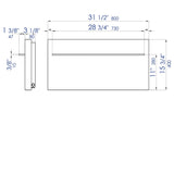 ALFI Brand ABTW3216H 32"x16" Live Edge Cedar Wood Towel Warmer