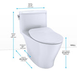 TOTO MS642234CEFG#01 Nexus One-Piece 1.28 GPF Toilet with CEFIONTECT and SS234 SoftClose Seat, Washlet+ Ready