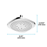 TOTO TBW02003U4#CP G Series 1.75 GPM Single Spray 8.5" Square Showerhead with Comfort Wave Polished Chrome