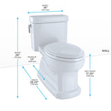 TOTO MS974224CEFG#11 Eco Guinevere Elongated Universal Height Skirted Toilet with SoftClose Seat, Colonial White