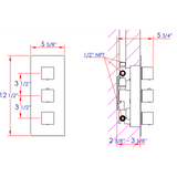 ALFI AB2901-BN Brushed Nickel Concealed 4-Way Thermostatic Shower Mixer