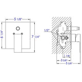 ALFI AB5601-BN Brushed Nickel Shower Mixer with Square Lever Handle and Diverter