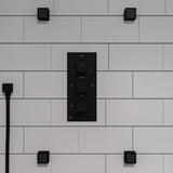 ALFI Brand AB2801-BM Black Matte 3-Way Thermostatic Valve Shower Mixer Square Knobs