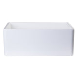 ALFI AB505-W White 26" Contemporary Smooth Apron Fireclay Farmhouse Kitchen Sink