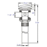 ALFI Brand AB9056-BN Brushed Nickel Pop Up Drain for Bathroom Sink with Overflow