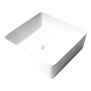 ALFI Brand ABC903-W White 16" Modern Square Above-Mount Ceramic Sink