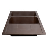 ALFI AB4620DI-C Chocolate 46" 2x Bowl Granite Comp Kitchen Sink with Drainboard