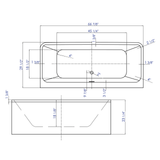 ALFI AB8859 67 inch White Rectangular Acrylic Free Standing Soaking Bathtub