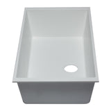 ALFI AB3322UM-W White 33" Single Bowl Undermount Granite Composite Kitchen Sink