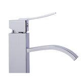 ALFI Brand AB1158-PC Polished Chrome Square Body Curved Spout Bathroom Faucet