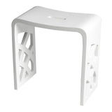 ALFI Brand ABST88 Designer White Matte Solid Surface Resin Bathroom/Shower Stool