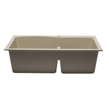 ALFI AB3320DI-B Biscuit 33" Double Bowl Drop in Granite Composite Kitchen Sink