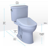 TOTO MW4544736CEFGA#01 WASHLET+ Drake II Two-Piece Toilet with Auto Flush WASHLET+ S7A Bidet Seat