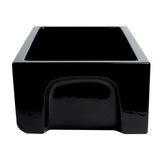 ALFI AB3018HS-BG 30" Black Gloss Reversible Smooth / Fluted Fireclay Farm Sink