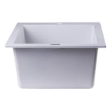 ALFI AB1720DI-W White 17" Drop-In Rectangular Granite Composite Prep Sink