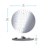 TOTO TBW07002U4#CP G Series Single Spray 10" Round Showerhead with Comfort Wave, Polished Chrome