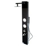 ALFI Brand ABSP55B Black Glass Shower Panel with 2 Body Sprays and Rain Shower