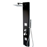 ALFI ABSP65B Black Aluminum Shower Panel with 2 Body Sprays and Rain Shower