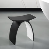 ALFI Brand ABST77BM Black Matte Arched Solid Surface Resin Bathroom/Shower Stool