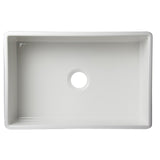 ALFI AB510-W White 30" Contemporary Smooth Apron Fireclay Farmhouse Kitchen Sink