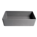 ALFI Brand ABF3618-GM Gray Matte Smooth Apron 36" x 18" Single Bowl Fireclay Farm Sink