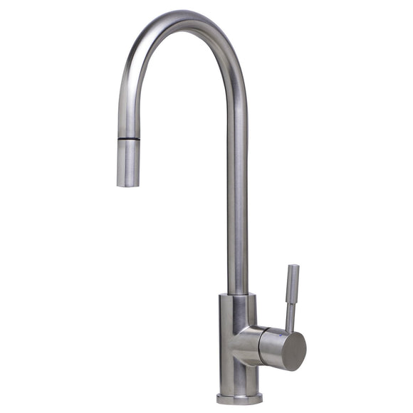 ALFI AB2028-BSS Solid Brushed Stainless Steel Single Hole Pull Down Faucet