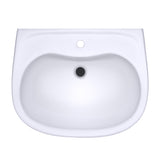 TOTO LHT242G#01 Prominence Oval Wall-Mount Bathroom Sink with Shroud for Single Hole Faucets, Cotton White