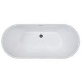 ALFI Brand AB8838 59 inch White Oval Acrylic Free Standing Soaking Bathtub