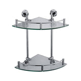 ALFI AB9548 Polished Chrome Corner Mounted Double Glass Shower Shelf Accessory