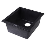 ALFI AB1720UM-BLA Black 17" Undermount Rectangular Granite Composite Prep Sink