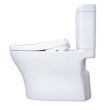 TOTO MW4364736CEMFGNA#01 WASHLET+ Aquia IV Cube Two-Piece Dual Flush Toilet with Auto Flush S7A Bidet Seat, Cotton White