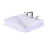 TOTO LT415.8G#01 Arvina Rectangular 20" Bathroom Sink with CEFIONTECT for 8" Center Faucets, Cotton White