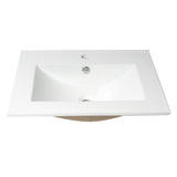 ALFI Brand ABC803 White Modern 25" Rectangular Drop-in Ceramic Sink with Faucet Hole