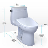 TOTO MW6044736CUFG#01 WASHLET+ UltraMax II 1G One-Piece Toilet and WASHLET+ S7A Bidet Seat