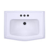 TOTO LPT780.4#01 Clayton Rectangular Pedestal Bathroom Sink for 4" Center Faucets, Cotton White