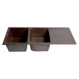 ALFI AB4620DI-C Chocolate 46" 2x Bowl Granite Comp Kitchen Sink with Drainboard