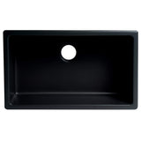 ALFI Brand AB3018UD-BM 30" Undermount / Drop-in Fireclay Kitchen Sink in Matte Black