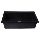 ALFI AB3020DI-BLA Black 30" Drop-In Single Bowl Granite Composite Kitchen Sink