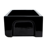 ALFI AB3618HS-BG 36" Black Gloss Reversible Smooth / Fluted Fireclay Farm Sink