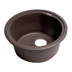 ALFI Brand AB1717DI-C Chocolate 17" Drop-In Round Granite Comp Kitchen Prep Sink