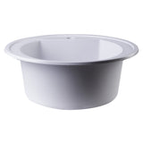 ALFI AB2020DI-W White 20" Drop-In Round Granite Composite Kitchen Prep Sink