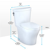 TOTO MS448124CEMFGN#01 Aquia IV Arc Two-Piece Elongated Dual Flush Universal Height Toilet - Cotton White