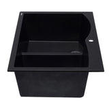 ALFI AB3320DI-BLA Black 33" Double Bowl Drop in Granite Composite Kitchen Sink