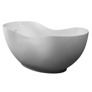 ALFI Brand AB9949 66" White Solid Surface Smooth Resin Soaking Bathtub